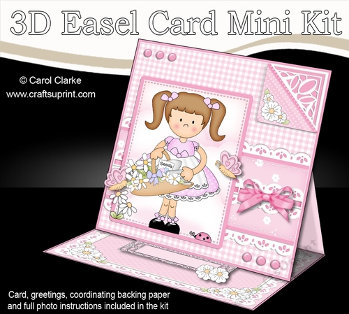3D Easel Card Mini Kit - Pretty in Pink - Cute Girlz