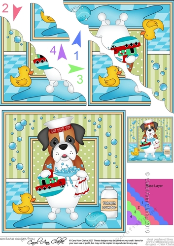 Scalloped Corner Stacker - Bathtub Buddies - Little Boxer Dog