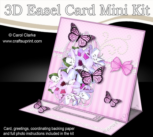 3D Easel Card Mini Kit - Pretty Floral Birdcage with Butterflies