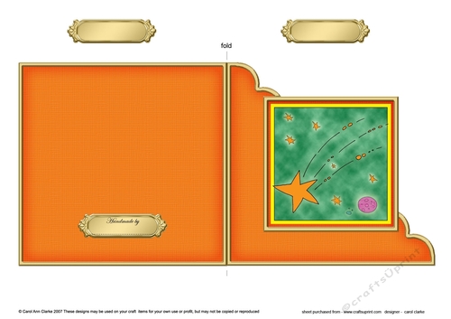 Out of this World Outer Space Cut and Fold Corner Card 