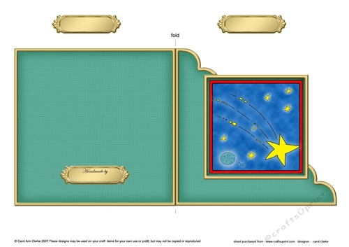 Out of this World Outer Space Cut and Fold Corner Card 
