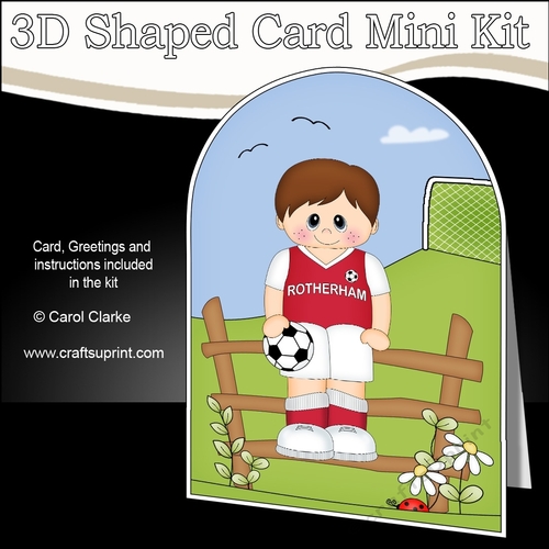 3D Shaped Card Kit - Little Footballer Plays for Rotherham