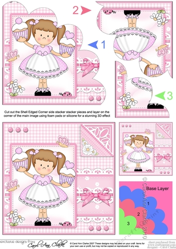 Cute Girlz & Lace Shell Edged Corner Side Stacker