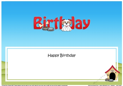 Large DL HAPPY BIRTHDAY insert with Cavachon Dog