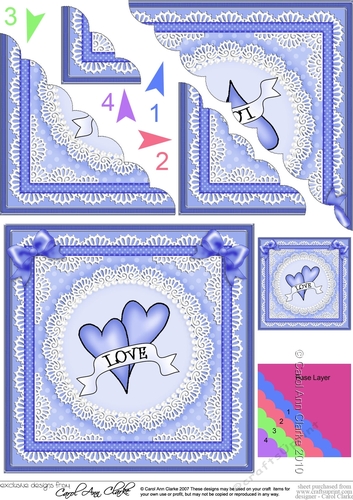 Love Hearts Scallop Corner side stacker Topper