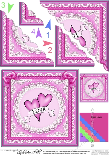 Love Hearts Scallop Corner side stacker Topper