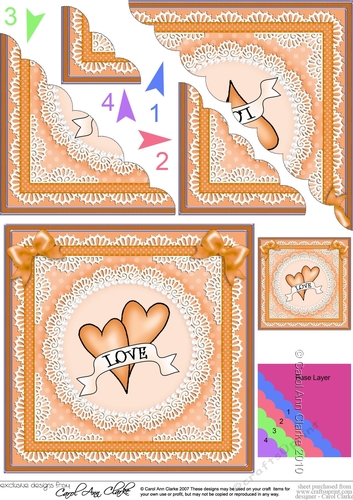 Love Hearts Scallop Corner side stacker Topper
