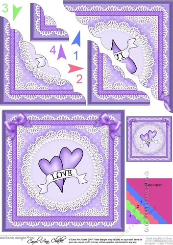 Love Hearts Scallop Corner side stacker Topper