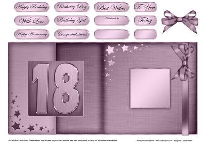 18th Metallic Age Fold Back Card