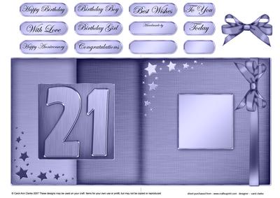 21st Metallic Age Fold Back Card