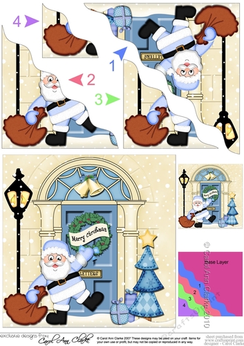 Santa is at the Door - Christmas Wavy Corner Side Stacker