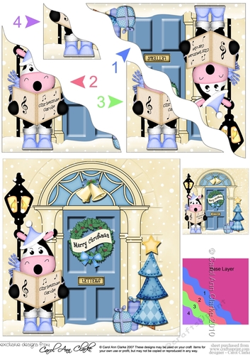 Milly Moo Cow is at the Door - Christmas Wavy Corner Side Stacker