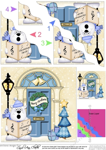 Ben Polar Bear is at the Door - Christmas Wavy Corner Side Stacker