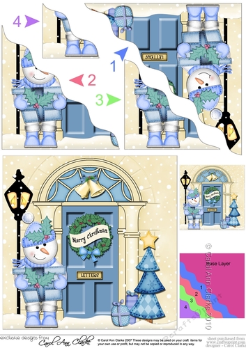Snowman is at the Door - Christmas Wavy Corner Side Stacker