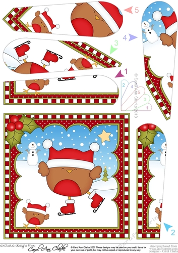 Christmas Fan Pyramage Topper - Bobbin Robin 
