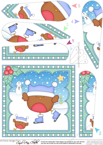 Christmas Fan Pyramage Topper - Bobbin Robin 