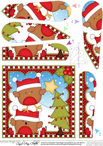 Christmas Fan Pyramage Topper - Bobbin Robin 