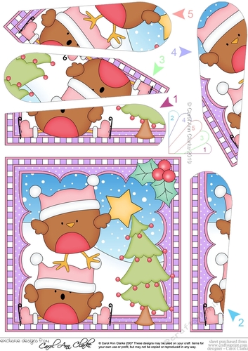 Christmas Fan Pyramage Topper - Bobbin Robin 