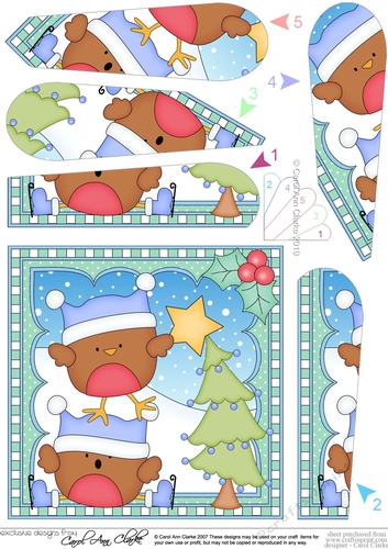 Christmas Fan Pyramage Topper - Bobbin Robin 