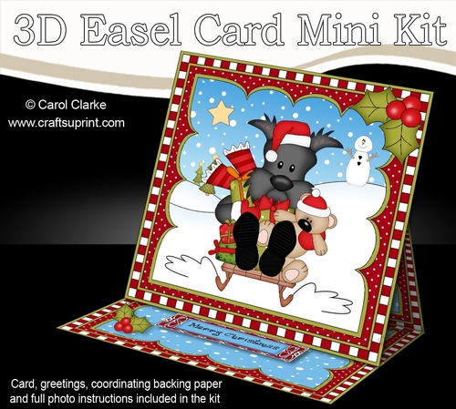 3D Easel Card Mini Kit - Little Scottie Dog