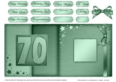 70th Metallic Age Fold Back Card