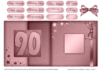 90th Metallic Age Fold Back Card