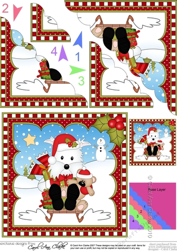 Christmas Scalloped Corner Stacker - Little Westie Dog