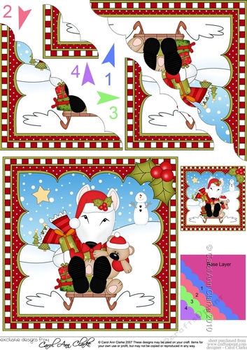 Christmas Scalloped Corner Stacker - Little English Bull Dog Terrier