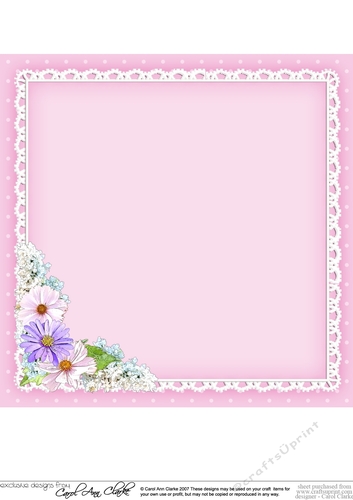 A Touch of Elegance Flowers, Pearls and Lace 8x8 matching insert