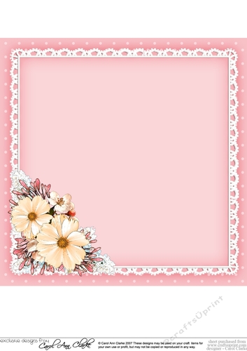 A Touch of Elegance Flowers, Pearls and Lace 8x8 matching insert