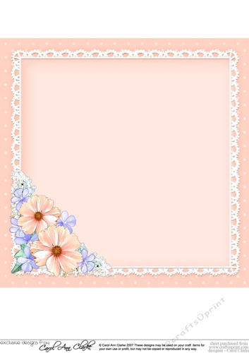 A Touch of Elegance Flowers, Pearls and Lace 8x8 matching insert