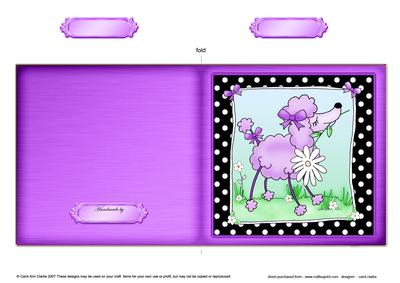 Cute Poodle Cut and Fold Card