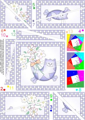 Cute Cat Quick Card with Twisted Spiral Side Stacker