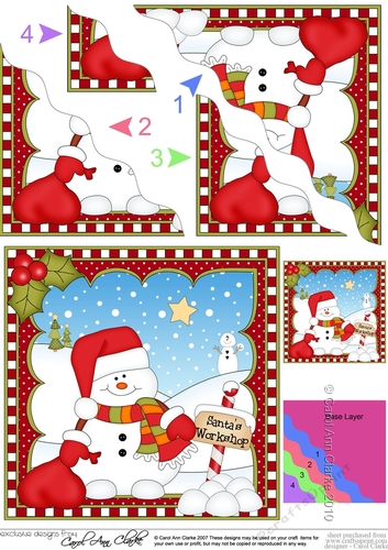Christmas Wavey Corner Stacker Snowman Oli