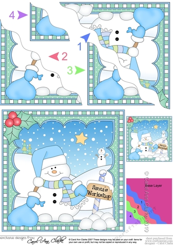 Christmas Wavey Corner Stacker Snowman Oli