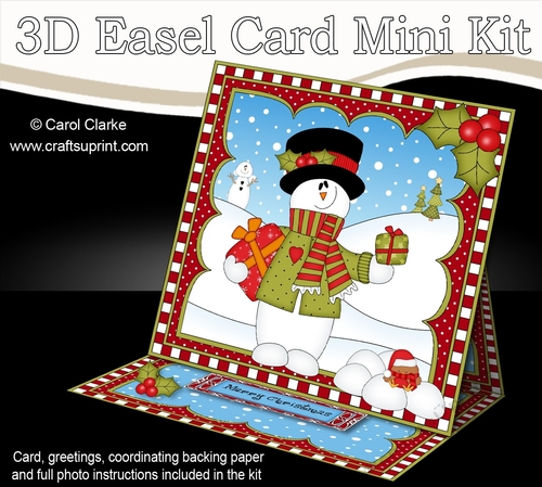 3D Easel Card Mini Kit - Christmas Snowman Rio