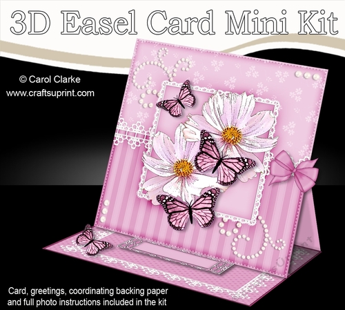 3D Easel Card Mini Kit - A Touch of Elegance - Flowers, Lace, Butterflies & Pearls