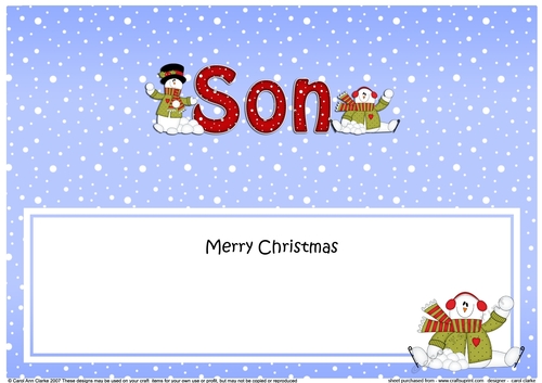 Large DL Merry Christmas SON insert with Snowman Rio