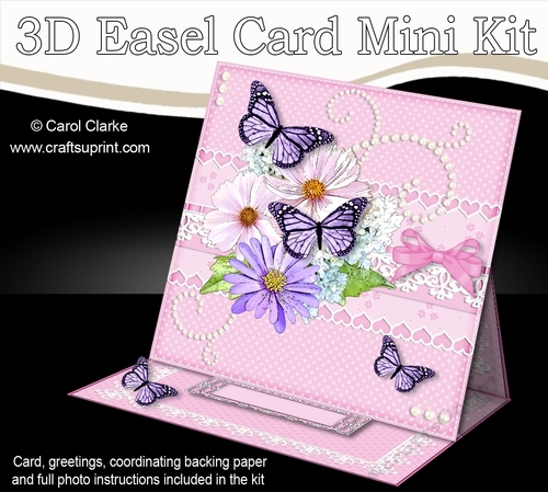 3D Easel Card Mini Kit - A Touch of Elegance - Flowers, Lace, Butterflies & Pearls