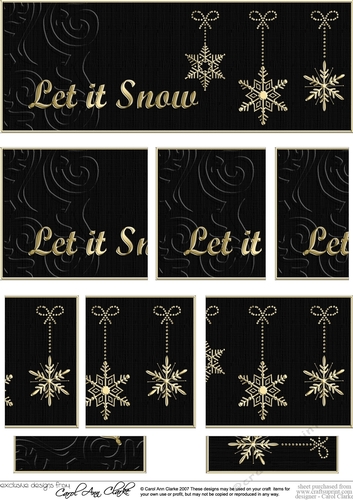 Let it Snow Christmas DL side stacker Topper