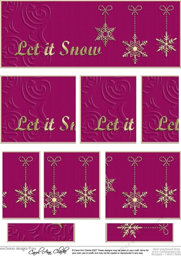 Let it Snow Christmas DL side stacker Topper