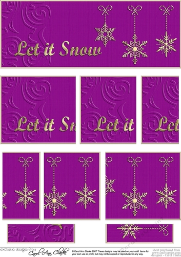 Let it Snow Christmas DL side stacker Topper