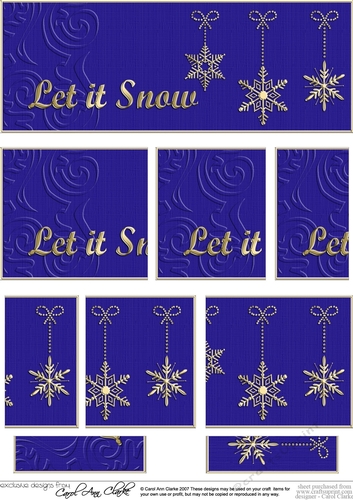 Let it Snow Christmas DL side stacker Topper