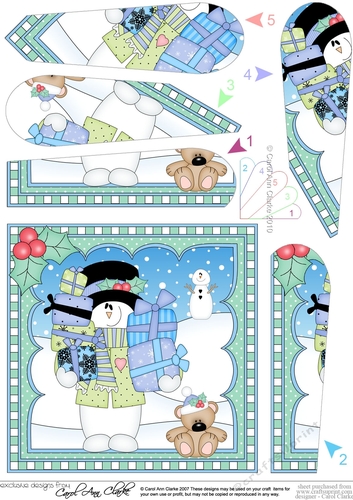 Christmas Snowman Rio Fan Pyramage Topper