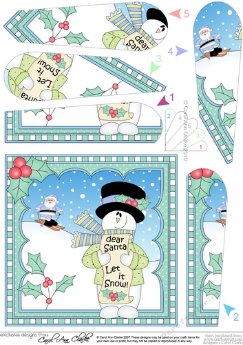 Christmas Snowman Rio Fan Pyramage Topper