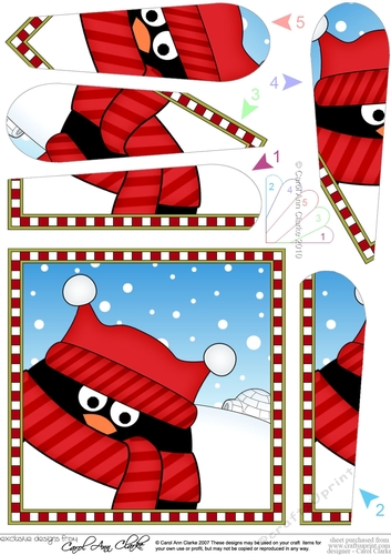 Christmas Fan Pyramage Topper - Cute Fun Pip Penguin
