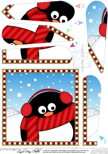 Christmas Fan Pyramage Topper - Cute Fun Pip Penguin