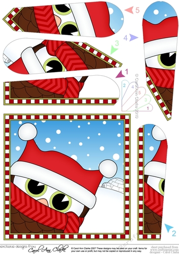 Christmas Fan Pyramage Topper - Cute Fun Little Hoot Owl