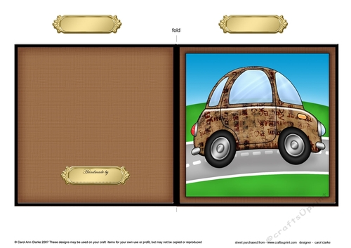 Funky Car Quick Cut and Fold Card 