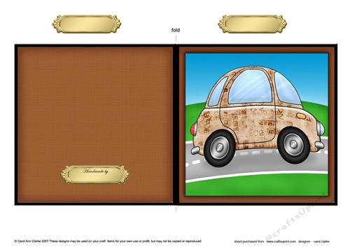 Funky Car Quick Cut and Fold Card 